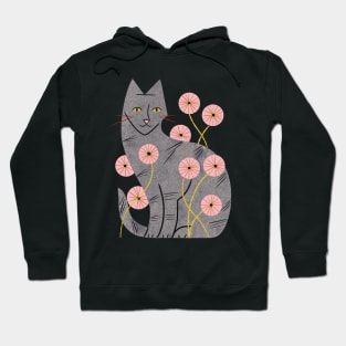 Tabby Cat and Wildflowers Hoodie